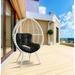 Taylor Black and White Patio Chair with Removable Cushion