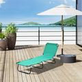 Kenroyhomey Foldable Outdoor Chaise Lounge Chair 5-Level Reclining Camping Chair Green