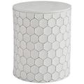 Round Indoor/Outdoor Metal Accent End Table In White
