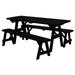 Kunkle Holdings LLC Pine 6 Traditional Picnic Table with 2 Benches Black