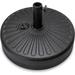 KUF Fillable Umbrella Base Stand Round Plastic Patio Umbrella Pole Holder for Outdoor Lawn Garden 55lbs Weight Capacity - Black