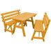 Kunkle Holdings LLC Pine 5 Picnic Table with 2 Backed Benches Natural Stain