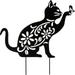 Garden Plugin Decor Ornament Cat Stake Feedblack Silhouette for Ornaments Outdoors