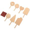 7Pcs Unfinished Ice Cream Molds Wooden Ice Cream Crafts Kids Painting Ice Cream Molds Decors