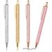 4 Pcs Ballpoint Pens Comfortable Writing Pens Metal Retractable Pretty Journaling Pens Black Ink Medium Point 1.0 mm Gift Pens Cute Pens School Supplies for Women