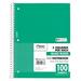 Mead Spiral Notebook 1 Subject Quad Ruled 100 Sheets Grid Notebook with Engineering Graph Paper Home Office & Home School Supplies for College Students & K-12 10-1/2 x 8 Green (0567