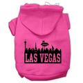 Las Vegas Skyline Screen Print Pet Hoodies Bright Pink Size XL