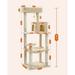 56.3in. Multi-Level Cat Tree Scratching Post Luxury Cat Condo with Cozy Perches Stable Hanging Ball Beige