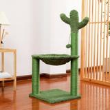 Cactus Cat Tree Cat Scratching Post with Hammock Play Tower Full Wrapped Sisal Scratching Post