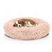 Sanmadrola Dog Bed for Small Dogs 20inch Calming Dogs Bed & Cat Dog Washable-Round Cozy Soft Pet Bed for Puppy and Kitten Donut Cuddler Round Dog Bed Fits up to 15 lbs Pets Dark Apricot