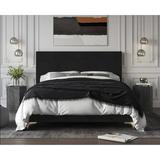 Home Design Andes Upholstered Panel Bed Black - Queen