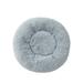 Sweet Home Collection Round Calming Soft Warm Shaggy Plush Faux Fur Donut Pet Dog Cat Sleeping Bed Silver - 30