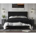 Home Design Andes Upholstered Panel Bed Black - King