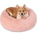 Sanmadrola Dog Bed for Medium Dogs 30in Calming Dogs Bed & Cat Dog Washable-Round Cozy Soft Pet Bed Donut Cuddler Round Anti-Anxiety Dog Beds Fits up to 45 lbs Pets Beds Pink