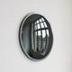 Orbis Contemporary Round Convex Black Tinted Mirror with Blackened Metal Frame