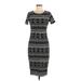 wasabi + mint Casual Dress - Sheath Crew Neck Short sleeves: Gray Aztec or Tribal Print Dresses - Women's Size Large