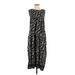Max Studio Casual Dress - Midi Crew Neck Sleeveless: Black Floral Dresses - Women's Size Small