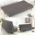 Topchancess Stretch Sofa Bed Cover Folding Armless Sofa Cover All-Inclusive Futon Slipcover Solid Color Gray