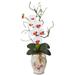 Nearly Natural Phalaenopsis Orchid and Twig Artificial Arrangement in Floral Jar