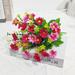 Angfeng 28 Heads Silk Artificial Fake Flowers Daisy Bunch Bouquet Home Wedding Decor Chrysanthemum(Rose red+light pink)