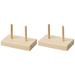 2 Pcs Biaxial Wire Frame Spool Holder Sewing Thread Rack Clamps Wood Embroidery Floss Bobbins Storage Stand