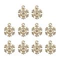 Oahisha Diy Earrings Jewelry Accessories 10 Pcs DIY Earrings Jewelry Accessories Christmas Snowflake Enamel Charm Pendants Festive Fashion Necklace Bracelet Jewelry Making Charms (Golden)