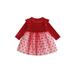 Baby Girls Autumn A-line Dresses Long Sleeve O Neck Dot Print Tulle Patchwork Dresses