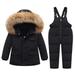 Daqian Baby Girl Clothes Clearance Child s Baby Boy s Girl s Down Warm Jacket Coat Jumpsuit Rompers Suit Winter Windproof Ski Suit Toddler Girl Clothes Clearance Black 2-3 Years