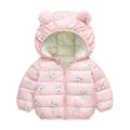 Cathalem Big Kid Coat Toddler Coats Lightweight Jacket for Kids Winter Warm Outwear Jacket Coat Bear Ears Cartoon Rabbit Dog Big Kids (Pink 12-18 Months)