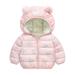 Cathalem Big Kid Coat Toddler Coats Lightweight Jacket for Kids Winter Warm Outwear Jacket Coat Bear Ears Cartoon Rabbit Dog Big Kids (Pink 12-18 Months)