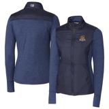 Women's Cutter & Buck Navy Toledo Mud Hens Stealth DryTec Hybrid Quilted Full-Zip Windbreaker Jacket