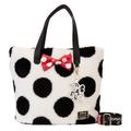 Loungefly Mickey & Friends Minnie Mouse Rocks The Dots Sherpa Tote Bag