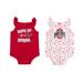 Girls Newborn & Infant Colosseum Scarlet/White Ohio State Buckeyes Two-Pack Hopper Ruffle Bodysuit Set