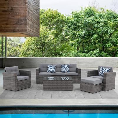Outdoor 7-Piece Wicker Sectional Sofa Set