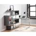 Writing Desk with Shelf, Clear Glass, Gray & Chrome Finish