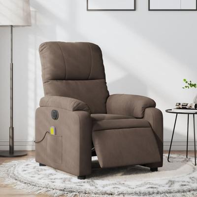 vidaXL Massage Recliner Chair Wingback Reclining Armchair Microfiber Fabric