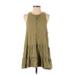 Forever 21 Casual Dress - A-Line Crew Neck Sleeveless: Green Solid Dresses - Women's Size Small