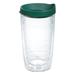 Tervis Clear & Colorful Lidded Made in USA Double Walled Insulated Travel Tumbler, Hunter Green Lid