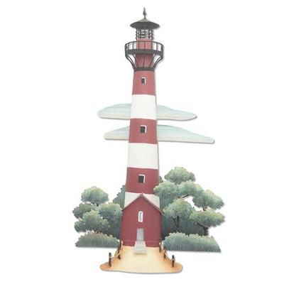 Assateague Lighthouse Wall Sculpture White , White