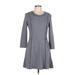 3.1 Phillip Lim Casual Dress - A-Line Crew Neck 3/4 sleeves: Gray Print Dresses - Women's Size 10