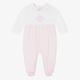 Emile Et Rose Girls Ivory & Pink Cotton Babygrow