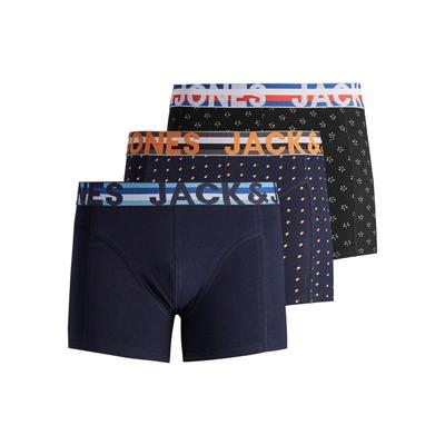 Trunk JACK & JONES "JACHENRIK TRUNKS 3 PACK NOOS", Herren, Gr. XXL, schwarz, Jersey, Obermaterial: 95% Baumwolle, 5% Elasthan, unifarben, bedruckt, Unterhosen Image