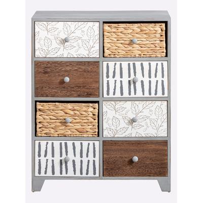 Kommode HEINE HOME, grau (grau, braun), B:58,5cm H:73,5cm T:30cm, Massivholz, MDF, Sideboards Image