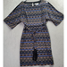 Jessica Simpson Dresses | Jessica Simpson Dress Womens Medium Multi Lined Cold Shoulder Sleeve Drawstring | Color: Tan | Size: M