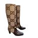 Gucci Shoes | Gucci Monogram Jumbo Gg Calfskin Interlocking G Anna Knee High Boots 38.5 Camel | Color: Brown | Size: 38.5eu