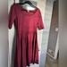 Lularoe Dresses | Lularoe Nicole Fit And Flare Dress | Color: Red | Size: L