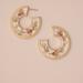 Lucky Brand Pressed Flower Open Hoop - Women's Ladies Accessories Jewelry Earrings in Gold