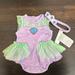 Disney Matching Sets | Disney Baby The Little Mermaid Onsie And Headband Set | Color: Green | Size: 6-9mb