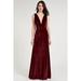 Anthropologie Dresses | New Anthropologie Xjenny Yoo Logan Deep-V Velvet Column Gown Size Us6 | Color: Red | Size: 6