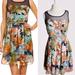 Anthropologie Dresses | Anthropologie + Hem & Thread Navy Floral Chiffon Mesh Dress - Nwt | Color: Blue/Orange | Size: L